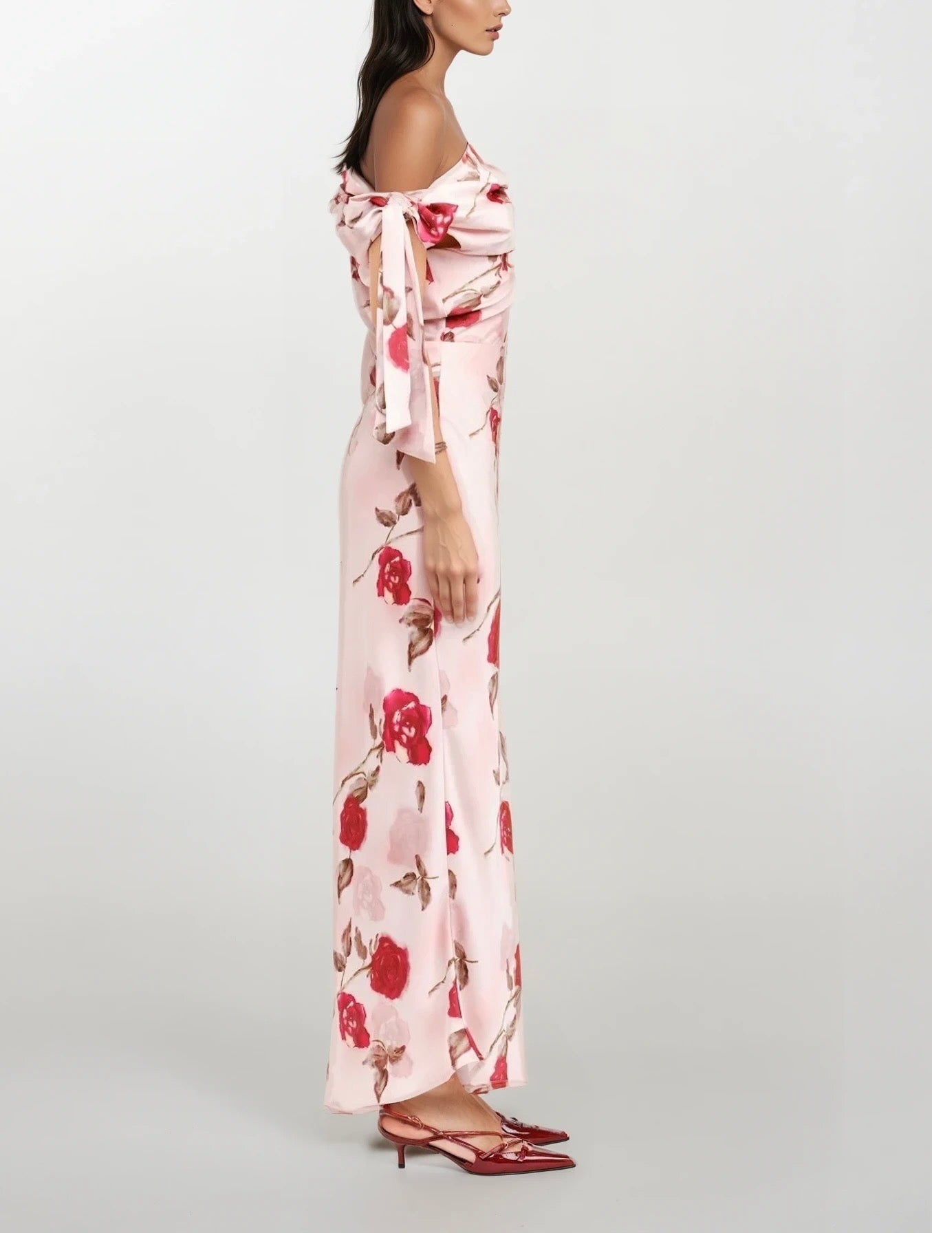 Amorie roses one shoulder dress