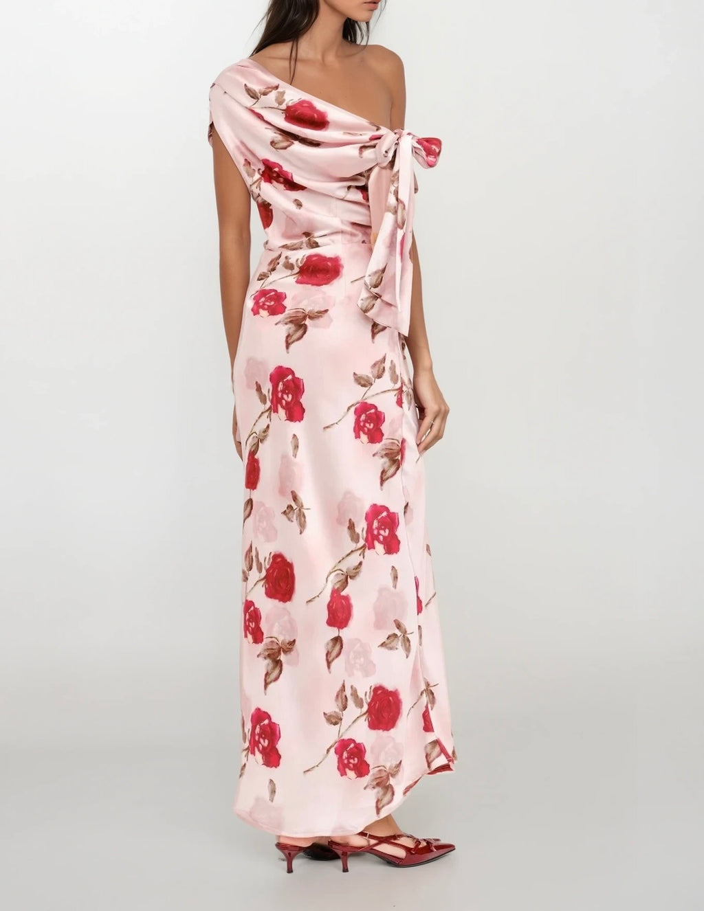 Amorie roses one shoulder dress