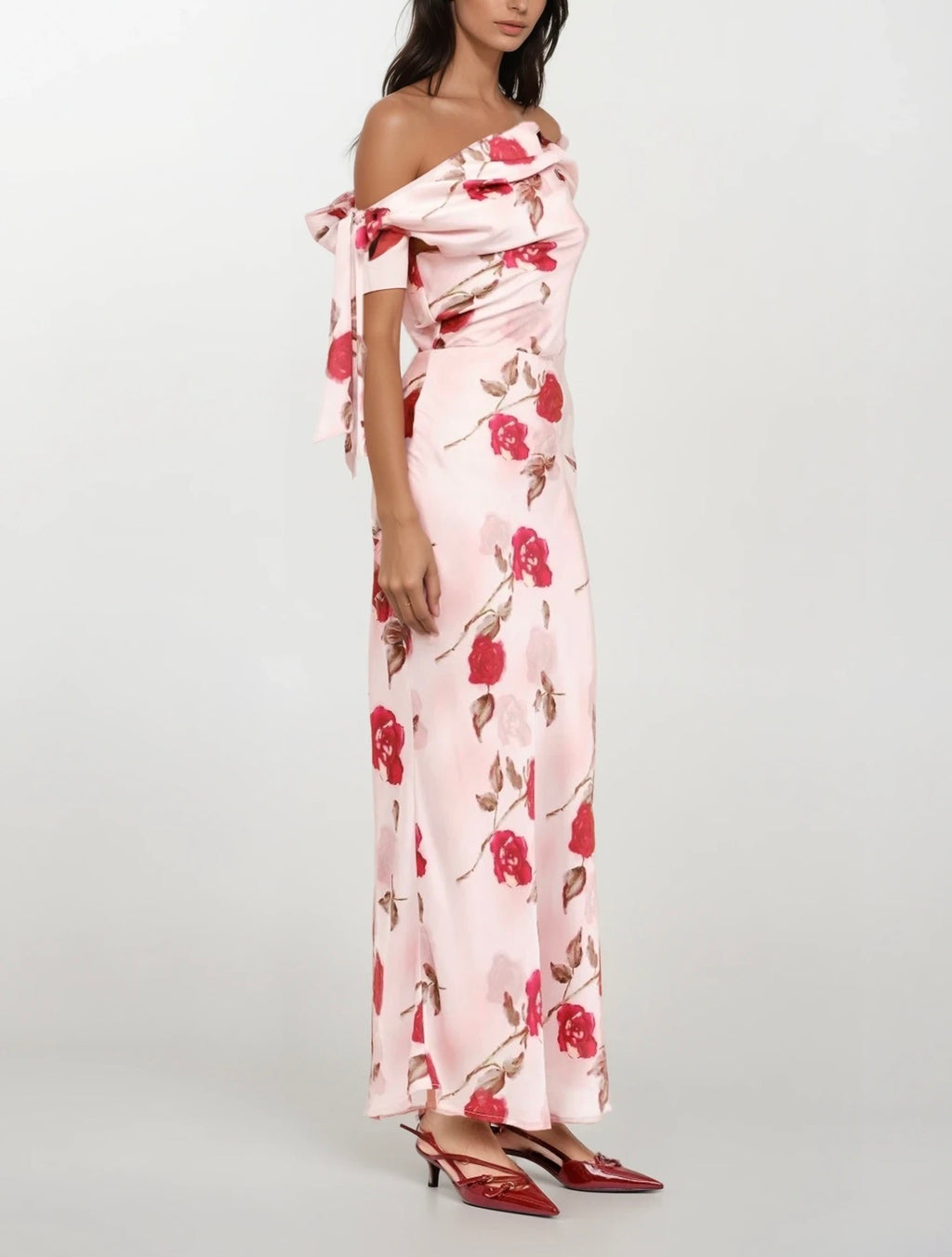 Amorie roses one shoulder dress