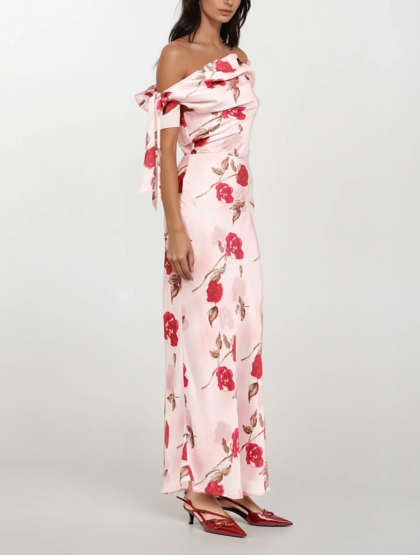 Amorie roses one shoulder dress