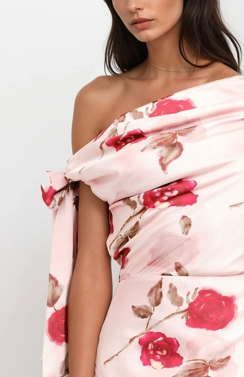 Amorie roses one shoulder dress