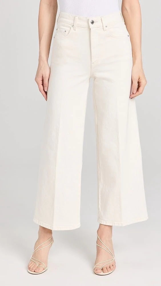 Alania straight leg cropped cream jean