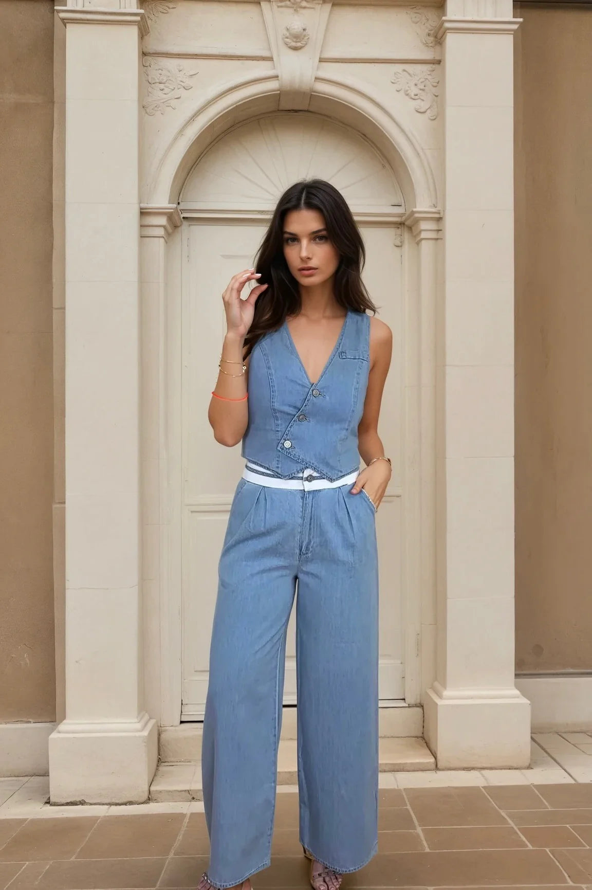 August denim set